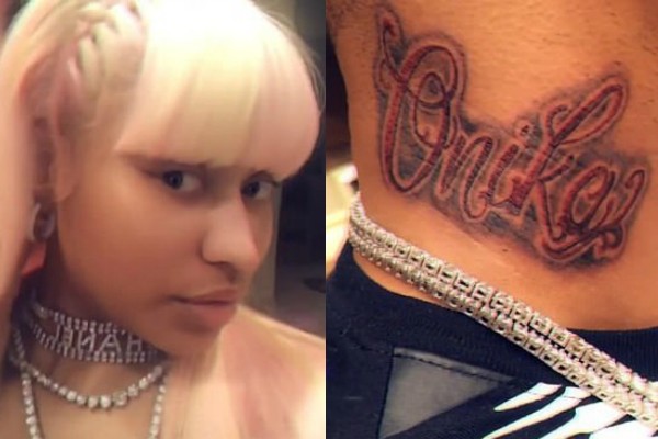 Nicki Minaj e a tatuagem de seu namorado Kenneth Pretty (Foto: Reprodução Instagram)
