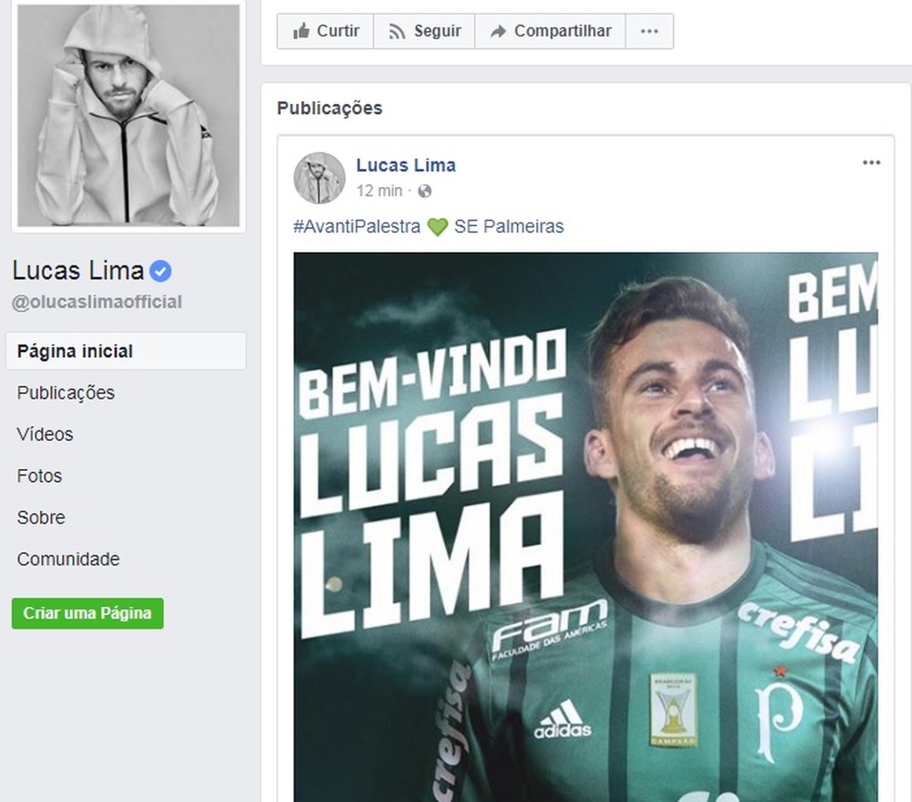 Lucas Lima desbloqueia torcedores do Palmeiras no Twitter