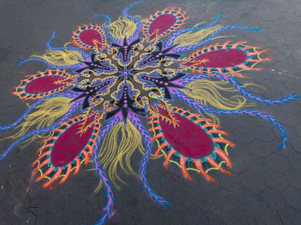 Obra de arte com areia colorida de Joe Mangrum (Foto: Joe Mangrum/Divulgação)