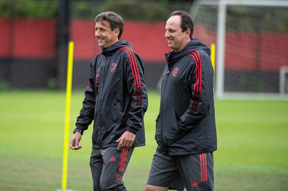 M&aacute;rcio Torres Rog&eacute;rio Ceni Flamengo &mdash; Foto: Alexandre Vidal / Flamengo