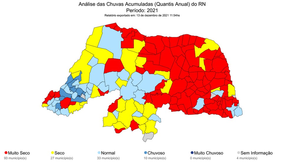 Emparn apontou que 93 cidades são consideradas muito secas — Foto: Divulgação