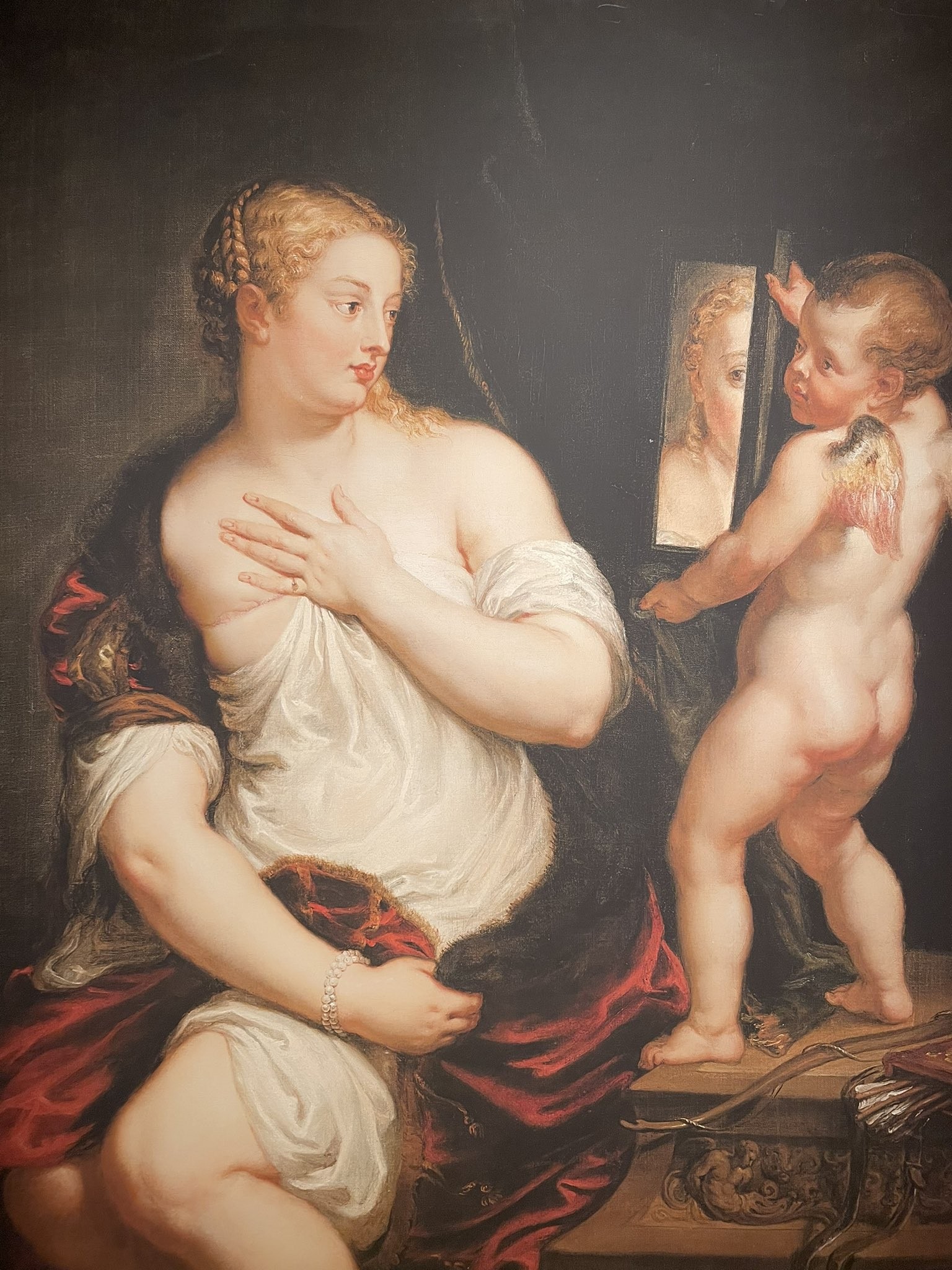 Obra 'Vênus e Cupido' de Peter Paul Rubens, modificada digitalmente — Foto: Jorge Salgado/Museu Nacional Thyssen-Bornemisza