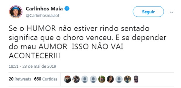 Carlinhos Maia pede desculpas por discussÃ£o (Foto: ReproduÃ§Ã£o/Twitter)