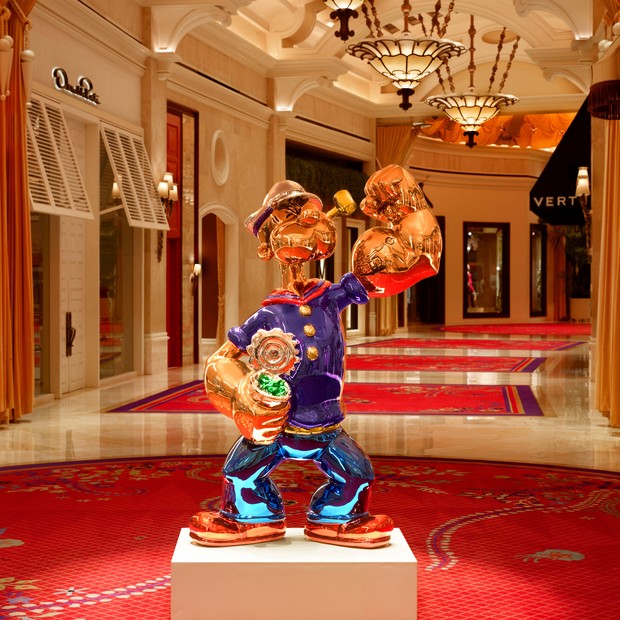 Escultura do marinheiro Popeye, assinada por Jeff Koons: lance de US$ 28 milhões para ajudar a colorir o lobby do Wynn em Las Vegas (Foto: Divulgação)
