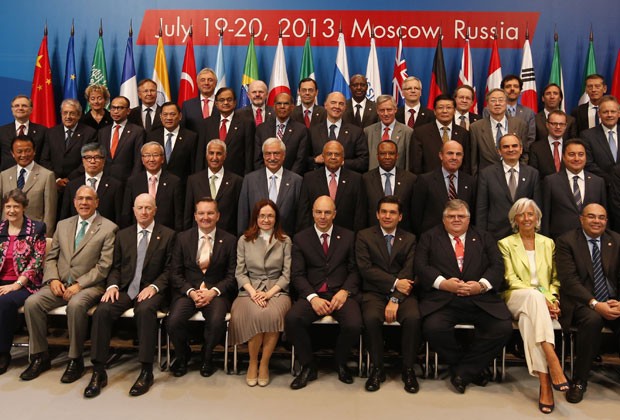 Ministros das finanças e presidentes dos Bancos Centrais do G20 se reúnem em Moscou (Foto: Grigory Dukor/Reuters)