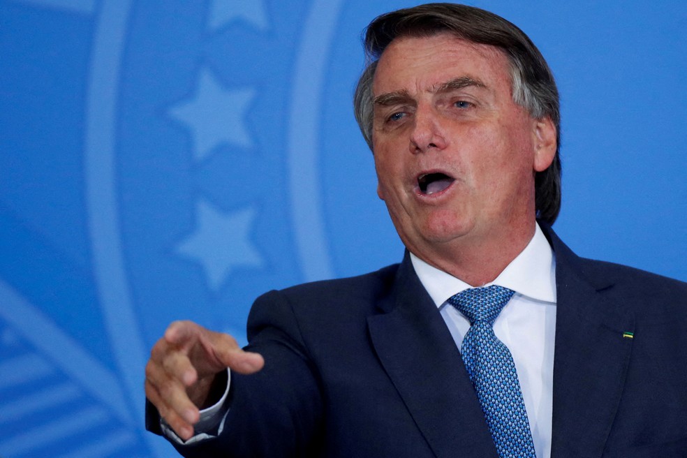 O presidente Jair Bolsonaro em evento no Palácio do Planalto em 4 de maio de 2022 — Foto: Adriano Machado/Reuters