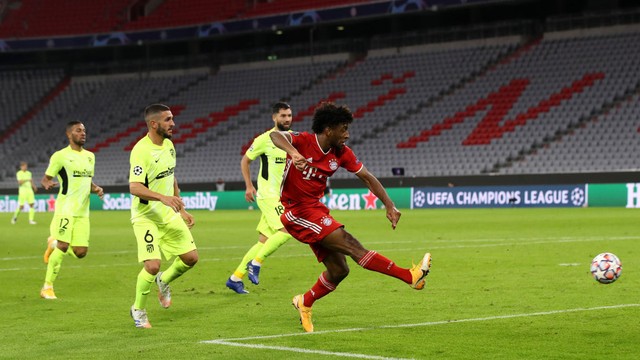 Coman marca o quarto gol do Bayern de Munique sobre o Atlético de Madrid