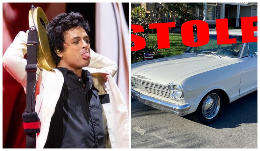 Foto compartilhada por Billie Joe Armstrong noticiando o roubo de seu carro (Foto: Instagram/Twitter)
