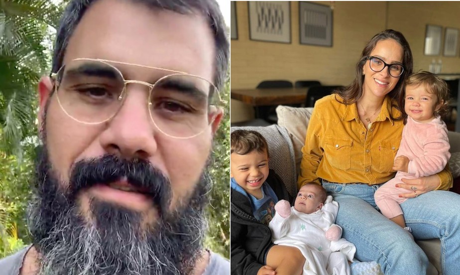 Juliano Cazarré leva filhos para conhecer a irmã caçula em São Paulo: 'Um sufoco só'