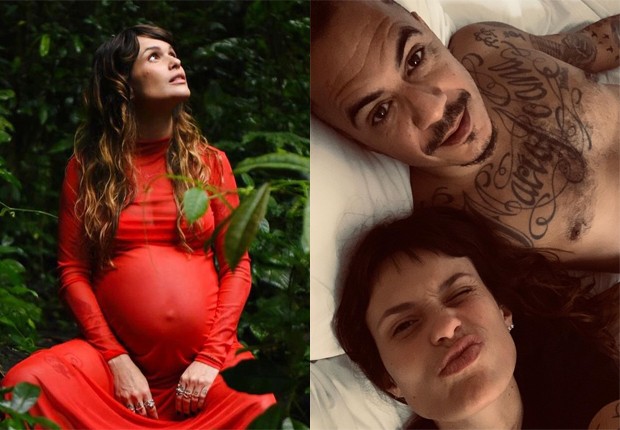Luiza Machado Peixoto grávida de Maria Isabel, sua filha com Marcelo D2 (Foto: Bel Gandolfo e Reprodução/Instagram)