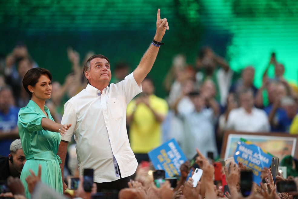 PL lança oficialmente Bolsonaro candidato à reeleição à Presidência em convenção no Maracanãzinho — Foto: Ricardo Moraes/Reuters