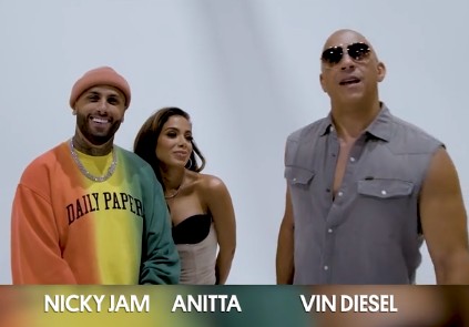 Vin Diesel, Anitta e Nicky Jam (Foto: Reprodução)