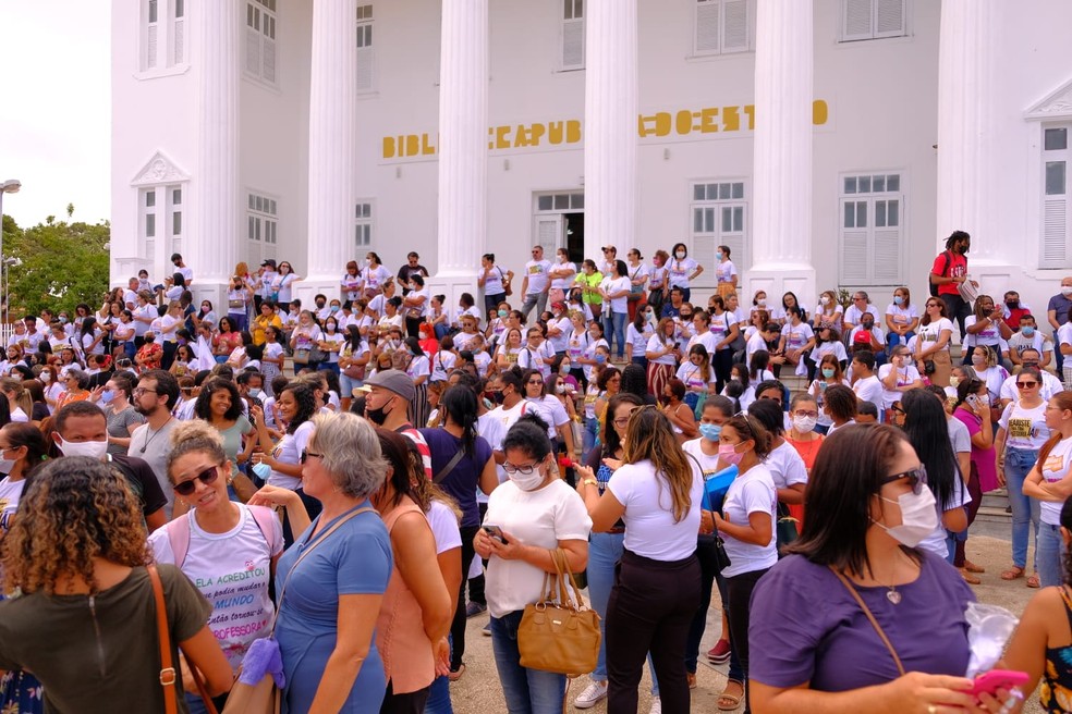 Professores da rede pública municipal de São Luís realizam greve geral; categoria quer reajuste salarial de 33,24% — Foto: Divulgação/Sindeducação