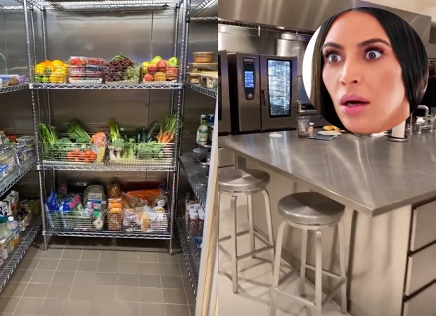Geladeira e cozinha de Kim Kardashian (Foto: Reprodução/Instagram)