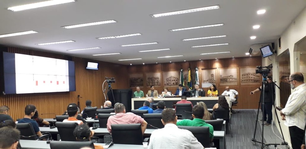 Reajuste tarifário do transporte coletivo de Natal foi debatido em audiência pública na Câmara Municipal — Foto: Klenyo Galvão/Inter TV Cabugi