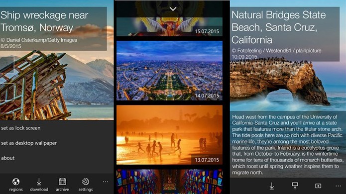 Daily Pic é um aplicativo para Windows Phone para quem quer baixar a imagem do Bing (Foto: Divulgação/Windows Store)