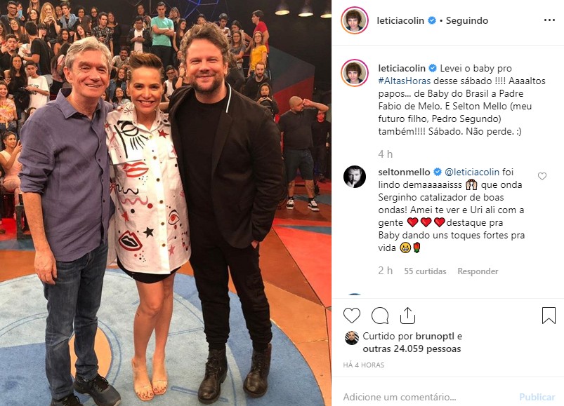 Serginho Groisman, Letícia Colin e Selton Mello (Foto: Reprodução / Instagram)