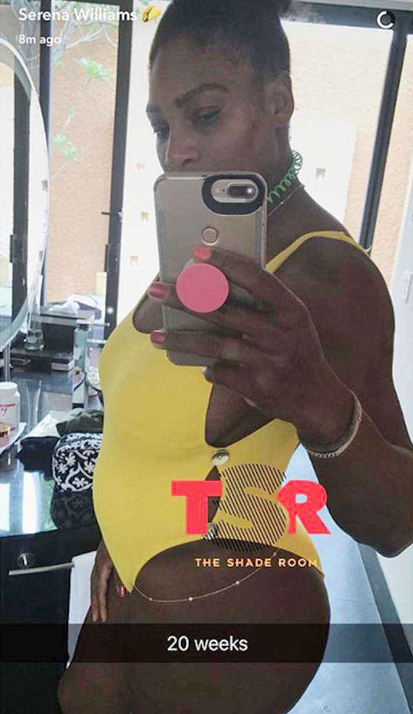 A foto na qual Serena Williams revelou sua gravidez (Foto: Reprodução)