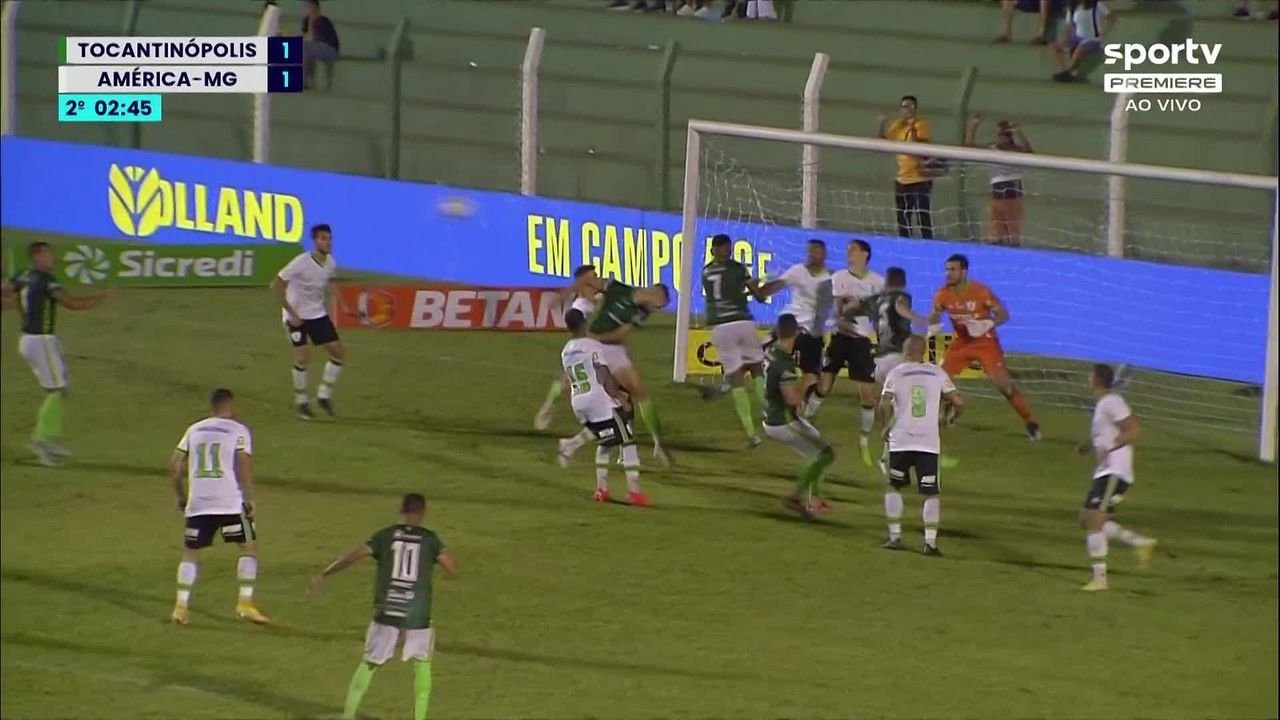 Os gols de Tocantinópolis 1 x 1 América-MG, pela Copa do Brasil