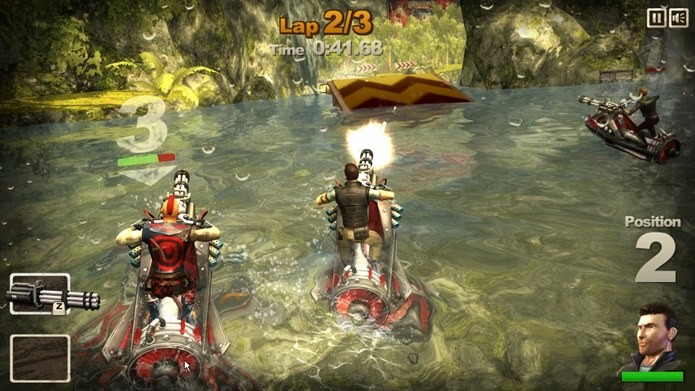 Jogo de corrida com jet-skis e armas, Hydro Storm 2 não possui compras embutidas (Foto: Divulgação)