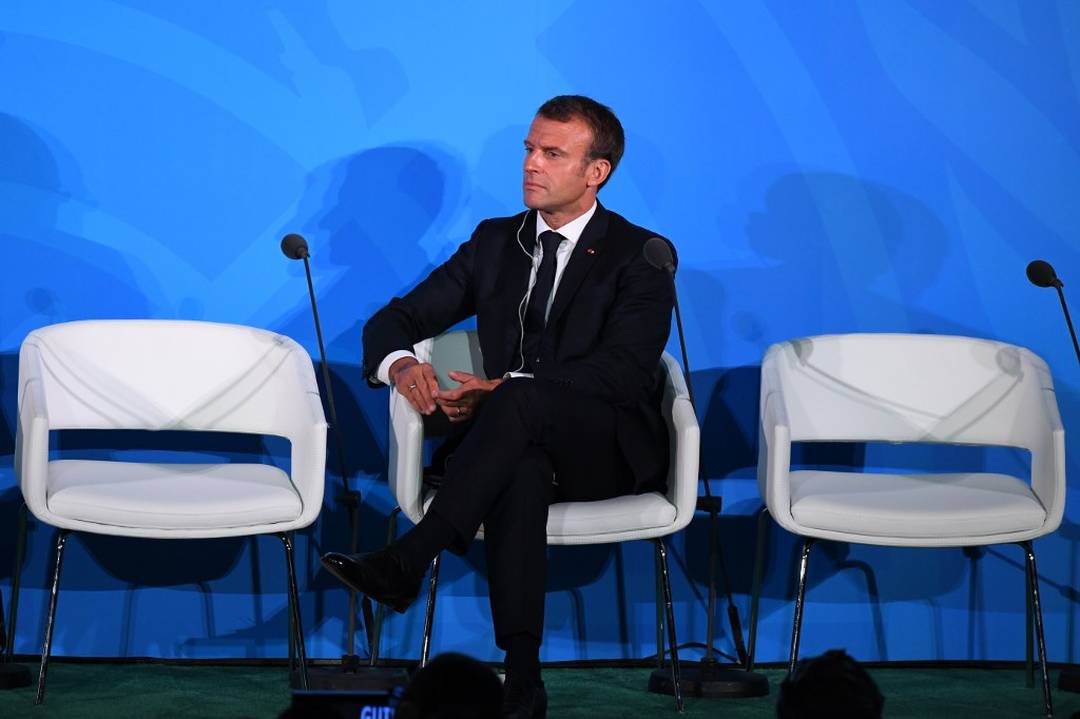 O presidente da França, Emmanuel Macron, na cúpula do clima da ONU, em 23 de setembro de 2019