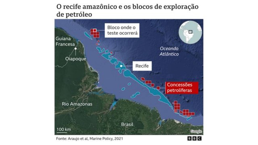 Blocos de exploração de Petróleo — Foto: BBC