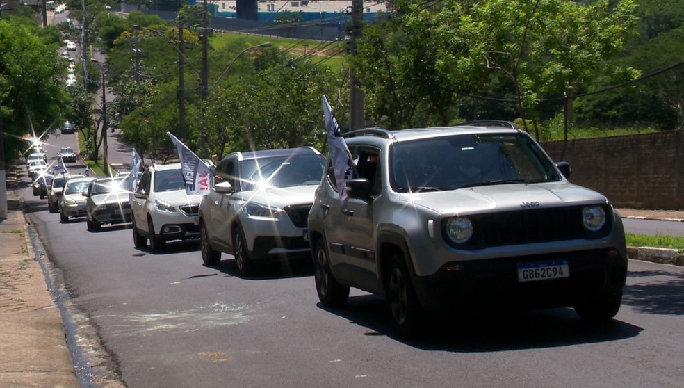 Carreata em Presidente Prudente, neste s�bado (23), pediu o impeachment de Jair Bolsonaro � Foto: TV Fronteira