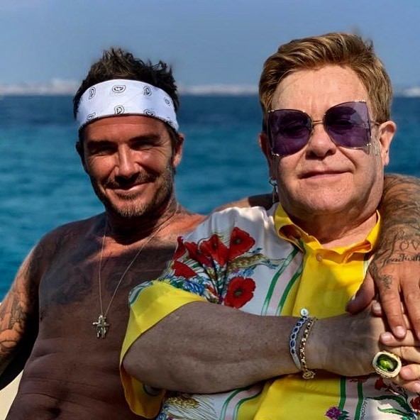 David Beckham e Elton John (Foto: Reprodução / Instagram)