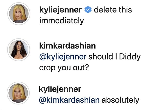 Kylie Jenner manda Kim Kardashian deletar foto do Instagram (Foto: Reprodução / Instagram)