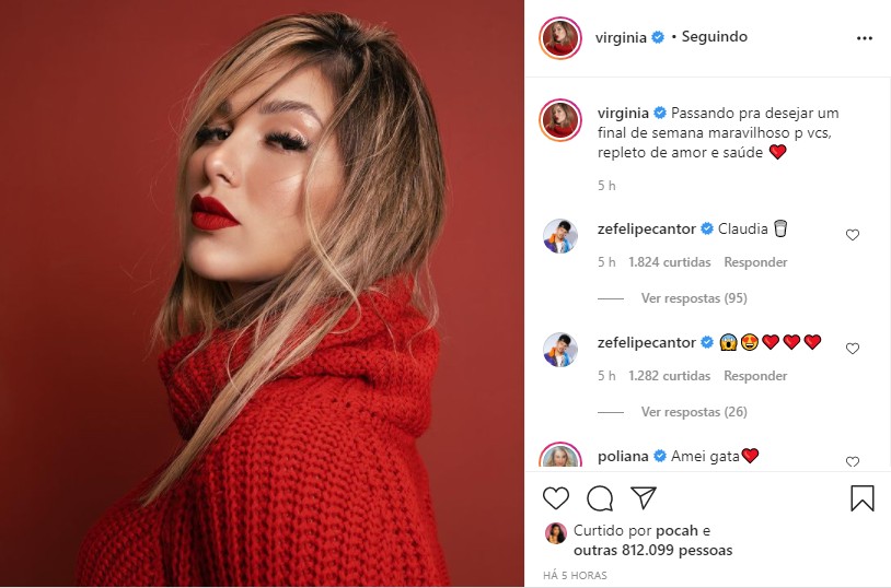 Zé Felipe diverte seguidores ao comparar Virginia Fonseca à Claudia Leite (Foto: Reprodução/Instagram)