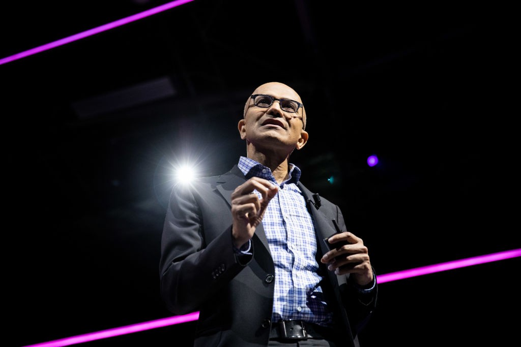 PARIS, FRANCE - MAY 24:  Satya Nadella, chief executive officer of Microsoft Corp., attends the Viva Tech start-up and technology gathering at Parc des Expositions Porte de Versailles on May 24, 2018 in Paris, France. The third edition of VivaTechnology b (Foto: Getty Images)