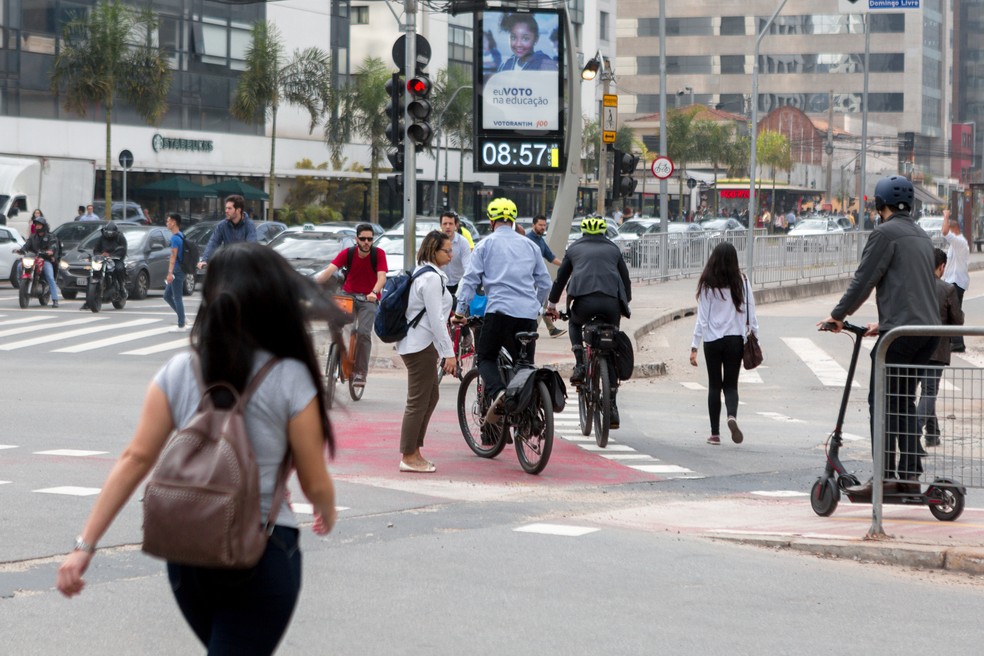 Bicicletas em São Paulo — Foto: Marcelo Brandt/G1