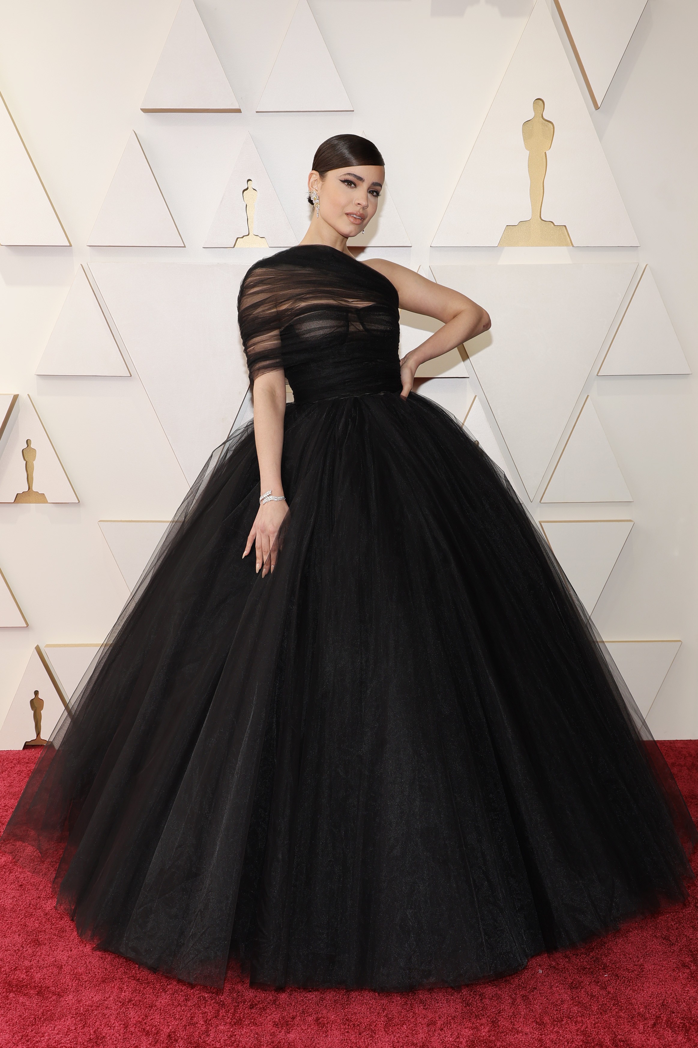 HOLLYWOOD, CALIFORNIA - MARCH 27: Sofia Carson attends the 94th Annual Academy Awards at Hollywood and Highland on March 27, 2022 in Hollywood, California. (Photo by Mike Coppola/Getty Images) (Foto: Getty Images)