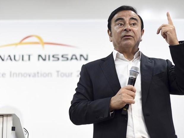 Carlos Ghosn, presidente da Renault Nissan, faz apresentação na Califórnia, no último dia 7 de janeiro (Foto: Noah Berger/Reuters)