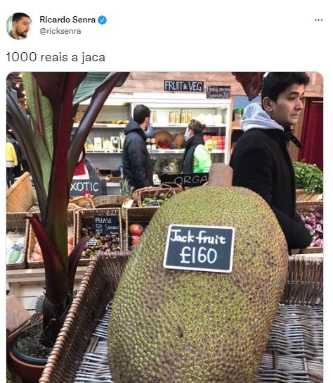 Jaca é vendida por quase R$ 1.000 em feira de Londres (Foto: Reprodução/Twitter)