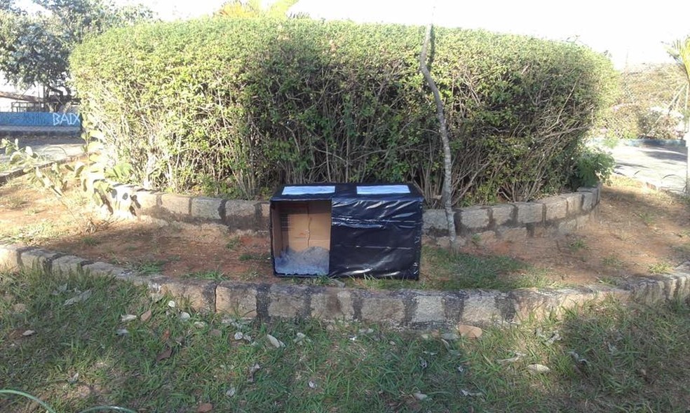 'Caixa-abrigo' foi feita também por moradores de rua em Jundiaí (Foto: SOS/Divulgação)