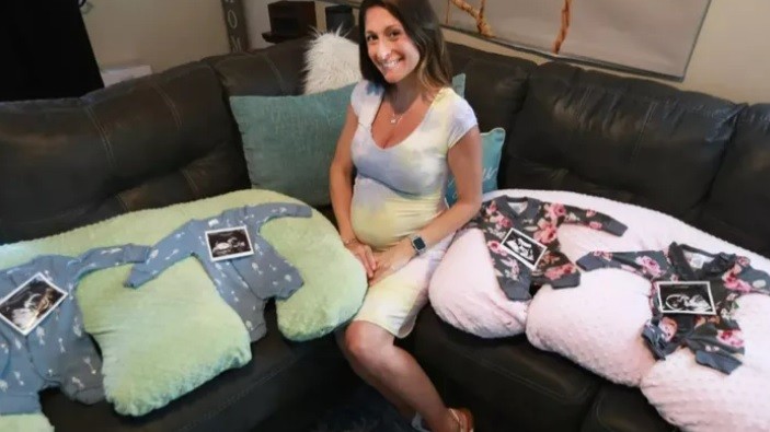 Grávida de quadrigêmeos, mãe está de 23 semanas  (Foto: Reprodução Boston )
