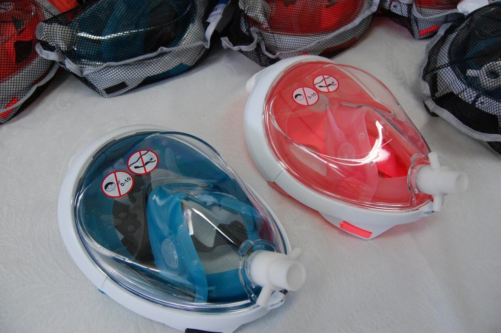 Máscaras são adaptadas para o tratamento de Covid-19 e evitam propagação do vírus pelo ar — Foto: Divulgação/FMS