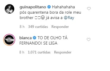 Mensagens de Gui Napolitano e Boca Rosa  (Foto: Reprodução Instagram)