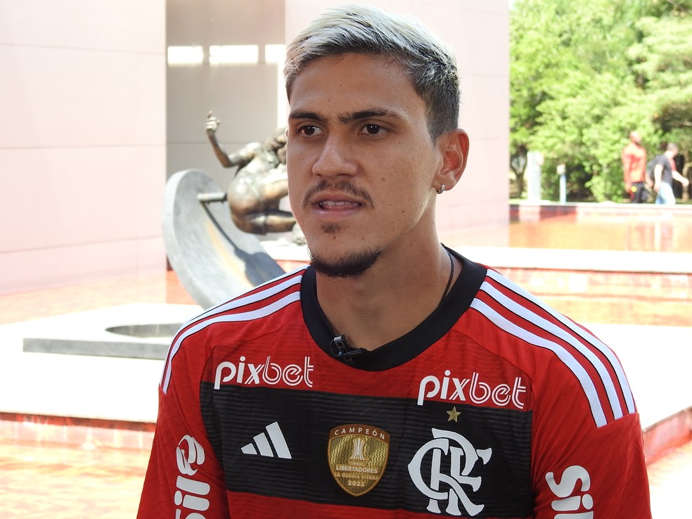 Pedro, do Flamengo, em entrevista ao ge &mdash; Foto: Fred Gomes