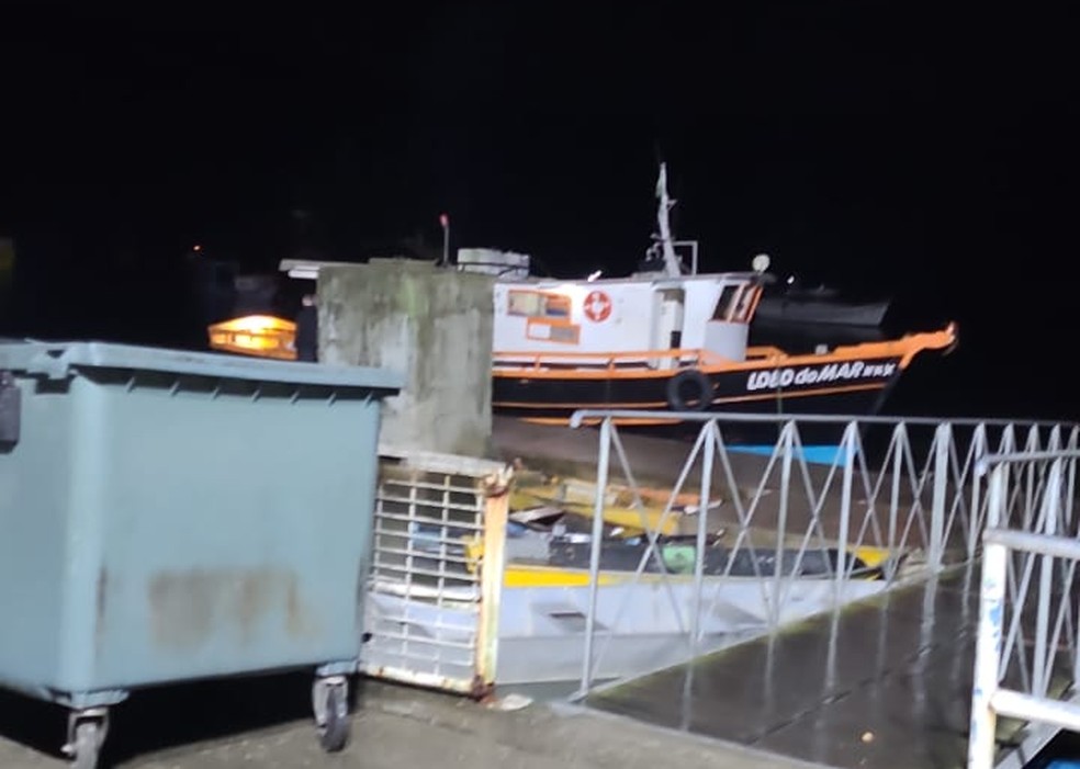 Foto feita pelos desaparecidos antes de embarcar em Bertioga — Foto: Arquivo pessoal