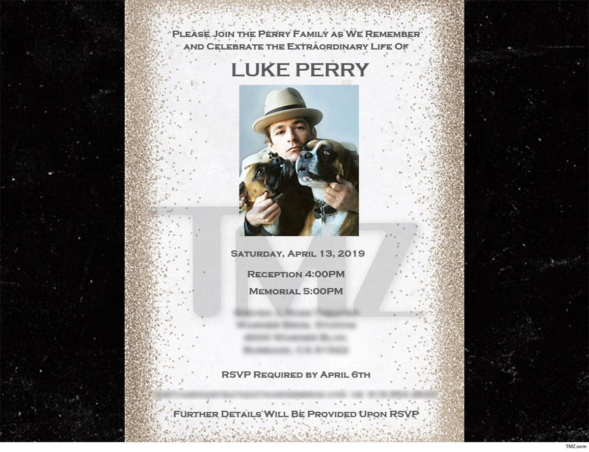 Imagem do convite para a cerimônia em memória de Luke Perry (Foto: reprodução)
