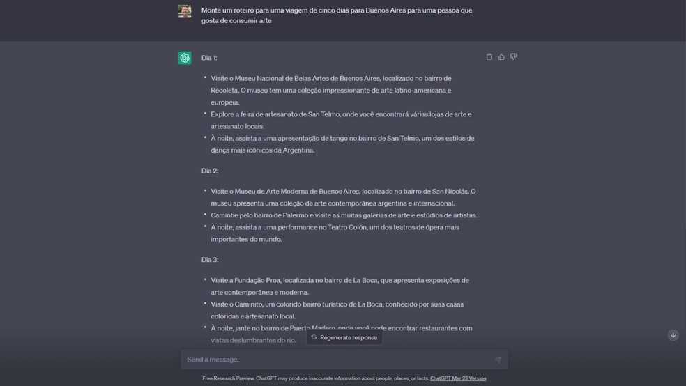 Seja específico ao perguntar algo ao ChatGPT — Foto: Reprodução/Murilo Tunholi