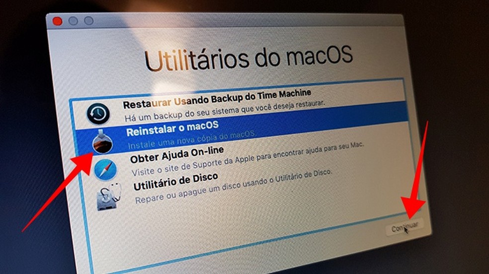 Reinstale o macOS no computador — Foto: Reprodução/Paulo Alves