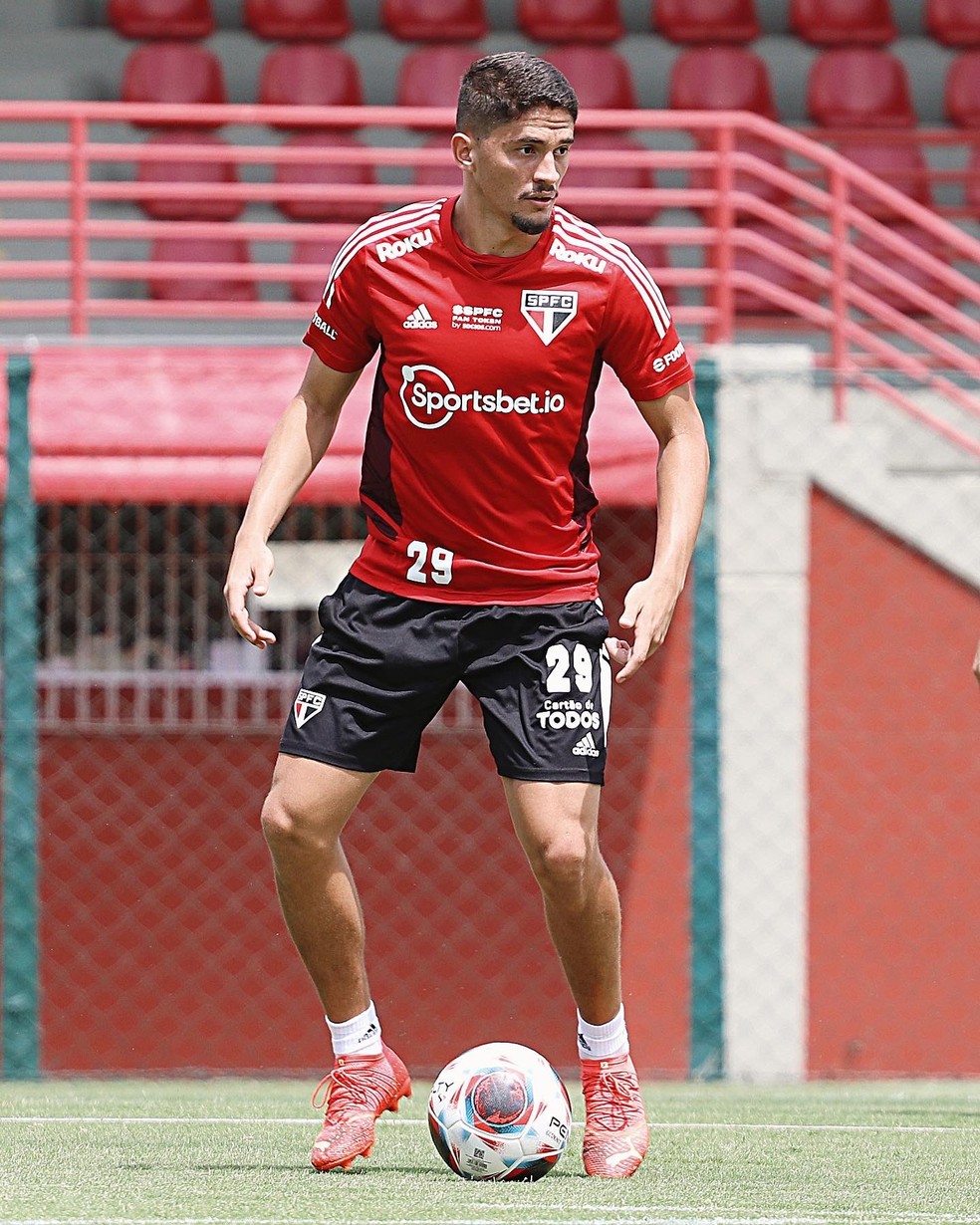 Pablo Maia em treino do São Paulo — Foto: Divulgação