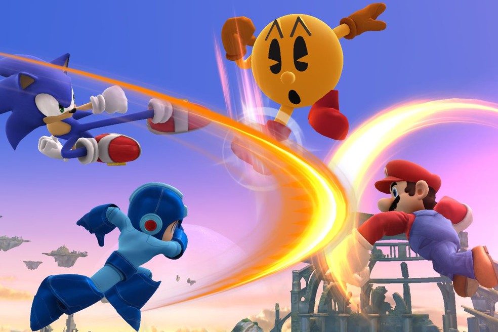 Sonic, Mega Man, Pac-man e Mario batalha em 'Super Smash Bros.', lançado em 2014 para Wii U (Foto: Divulgação/Nintendo)