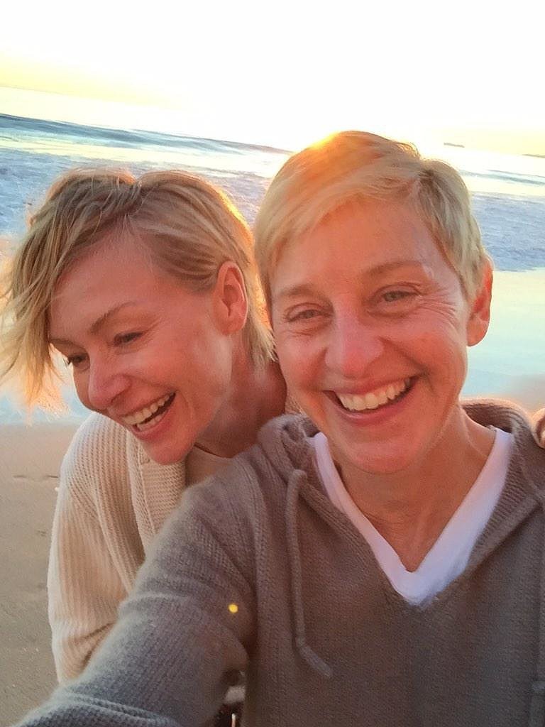Portia de Rossi e Ellen Degeneres (Foto: Twitter)
