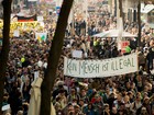Austríacos fazem manifestação em apoio a chegada de refugiados