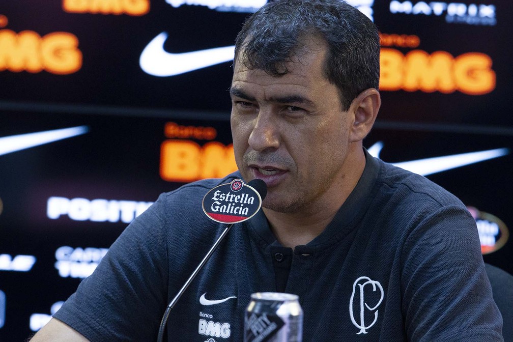 Fábio Carille, técnico do Corinthians, em entrevista coletiva — Foto: Daniel Augusto Jr/Ag.Corinthians