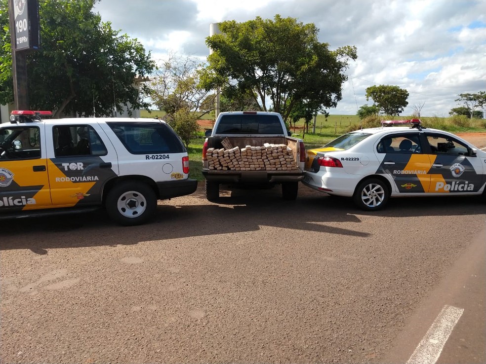 Carga de maconha foi apreendida em Rosana — Foto: Polícia Militar Rodoviária/Divulgação